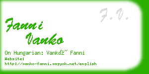 fanni vanko business card